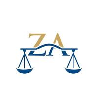 création de logo de lettre za de cabinet d'avocats. signe d'avocat vecteur