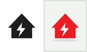 création de logo de centrale électrique. logo de la maison avec vecteur de concept de puissance. conception de logo de puissance et de maison