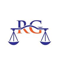 création de logo de lettre de cabinet d'avocats rg. signe d'avocat vecteur