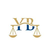 création de logo lettre yb de cabinet d'avocats. signe d'avocat vecteur