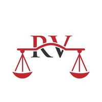 modèle vectoriel de conception de logo de loi d'avocat de lettre rv