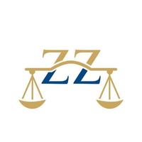 création de logo lettre zz de cabinet d'avocats. signe d'avocat vecteur