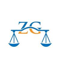création de logo lettre zg de cabinet d'avocats. signe d'avocat vecteur