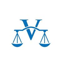 création de logo de cabinet d'avocats sur le modèle de vecteur lettre v