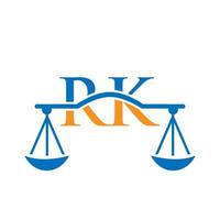 modèle vectoriel de conception de logo de loi d'avocat de lettre rk