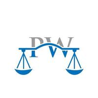 modèle vectoriel de conception de logo de loi d'avocat de lettre rw