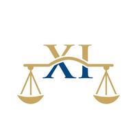 cabinet d'avocats lettre xi création de logo. signe d'avocat vecteur