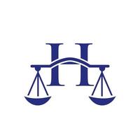 création de logo de cabinet d'avocats avocat sur le modèle de vecteur lettre h