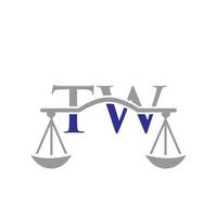 création de logo de lettre tw de cabinet d'avocats. signe d'avocat vecteur