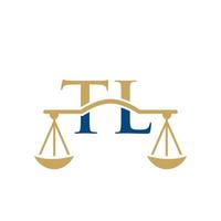 création de logo lettre tl de cabinet d'avocats. signe d'avocat vecteur