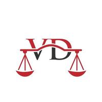 création de logo de lettre vd de cabinet d'avocats. signe d'avocat vecteur
