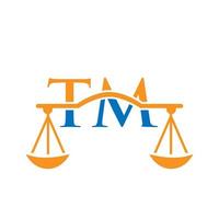création de logo de lettre de cabinet d'avocats tm. signe d'avocat vecteur