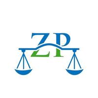 création de logo de lettre de cabinet d'avocats zp. signe d'avocat vecteur