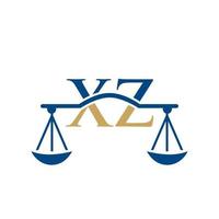 création de logo lettre xz de cabinet d'avocats. signe d'avocat vecteur