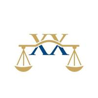 création de logo de lettre xx de cabinet d'avocats. signe d'avocat vecteur