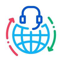 illustration vectorielle de l'icône de la hotline du service d'assistance mondial vecteur