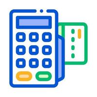 terminal de paiement carte bancaire vecteur fine ligne icône