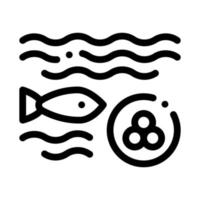 le poisson pose l'illustration du contour vectoriel de l'icône du caviar