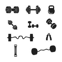 différents poids de gym icon set vecteurs isolés sur fond blanc vecteur