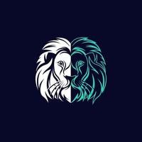 création de logo de tête de lion de vecteur