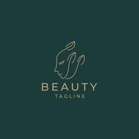 beauté logo nature femme modèle de conception de logo vecteur