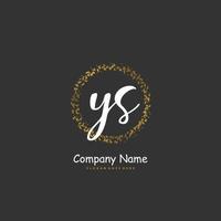 ys écriture initiale et création de logo de signature avec cercle. beau design logo manuscrit pour la mode, l'équipe, le mariage, le logo de luxe. vecteur