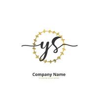 ys écriture initiale et création de logo de signature avec cercle. beau design logo manuscrit pour la mode, l'équipe, le mariage, le logo de luxe. vecteur