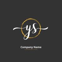 ys écriture initiale et création de logo de signature avec cercle. beau design logo manuscrit pour la mode, l'équipe, le mariage, le logo de luxe. vecteur