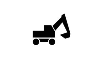 logo d'icône d'équipement d'excavatrice pour le vecteur de modèle avec la couleur noire.
