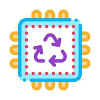 recycler l'illustration vectorielle de l'icône du processeur vecteur