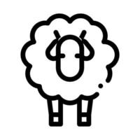mouton laineux, agneau, animal, icône, contour, illustration vecteur