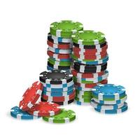 jetons de casino piles vecteur isolé. réaliste. illustration de jetons de casino blanc, rouge, noir, bleu, vert.