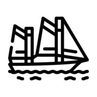 illustration vectorielle de l'icône de la ligne de sport nautique à voile vecteur