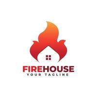 logo de toit de maison brûlée