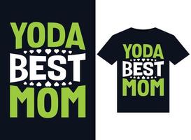 yoda meilleures illustrations de maman pour la conception de t-shirts prêts à imprimer vecteur