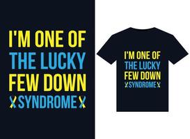 Je suis l'une des rares illustrations chanceuses du syndrome de Down pour la conception de t-shirts prêts à imprimer vecteur