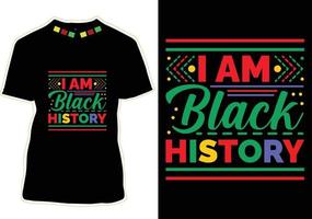 conception de t-shirt du mois de l'histoire des noirs vecteur