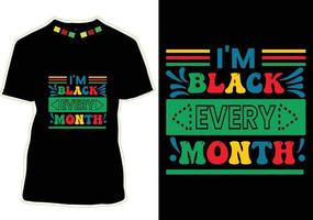 conception de t-shirt du mois de l'histoire des noirs vecteur