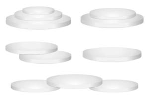 ensemble de styles de collection conception d'éléments de podium blanc 3d, illustration vectorielle vecteur