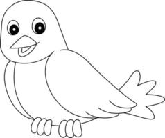 oiseau de printemps isolé coloriage pour les enfants vecteur