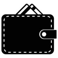 icône noire solide d'affaires de portefeuille vecteur