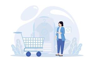 illustration de marketing numérique. personnages analysant les tendances du marché mobile, planifiant l'optimisation du référencement et la stratégie de ciblage. notion d'activités commerciales. illustration moderne de vecteur plat