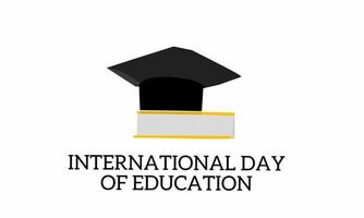 graphique vectoriel de la journée internationale de l'éducation pour la célébration de la journée internationale de l'éducation. conception plate. conception de dépliants. janvier
