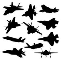 silhouette d'avion de chasse... vecteur