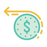illustration plate de vecteur d'icône de couleur d'achat d'argent