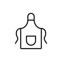 eps10 tablier vectoriel noir ou icône de ligne uniforme de cuisson ou logo isolé sur fond blanc. symbole de vêtement de tablier de cuisine dans un style moderne simple et plat pour la conception de votre site Web et votre application mobile