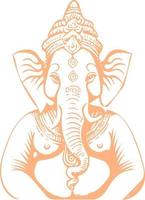 dessin au trait dieu hindou ganesha vecteur
