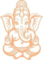 dessin au trait dieu hindou ganesha vecteur