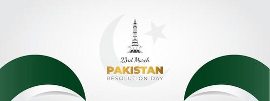 bannière de voeux du jour de la résolution minimale du pakistan vecteur