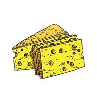 croquis de fromage suisse vecteur dessiné à la main